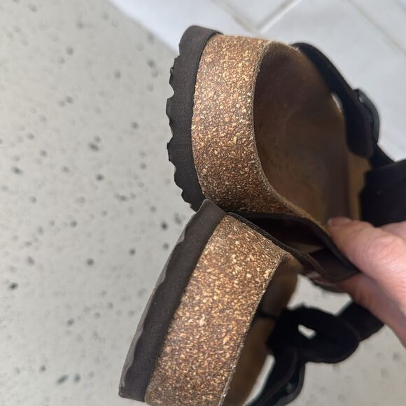 Betula by Birkenstock Gizeh EU37 / US 7 Brown Leather Thong T Strap Sandals GUC - Picture 9 of 10